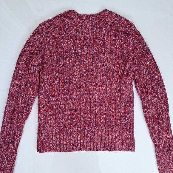 Banana Republic Marled Pink and Purple Knit Crew Neck Sweater - Picture 2 of 7